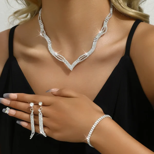 Women's Copper Claw Chain Trendy Cone Necklace Earrings Bracelet Jewelry Set Wedding Banquet Party Holiday Gift