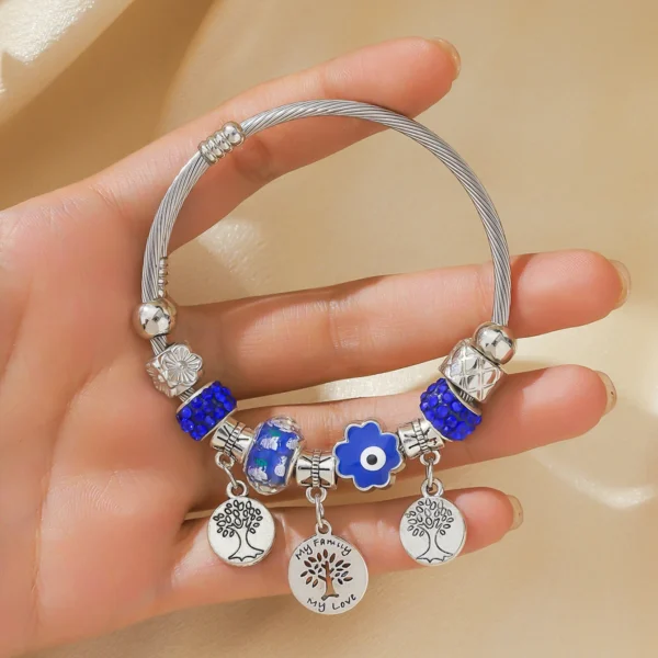 1PC Women's Fashion Pan Family Multi Element Beaded Life Tree Bracelet for Travel, Date, Banquet, Party, Festival Dressing Gifts