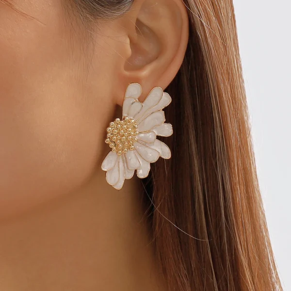 Ingemark Boho Colorful Big Flower Petal Irregular Stud Earrings for Women Korean Fashion 2023 Trendy Ear Y2K Jewelry Accessories