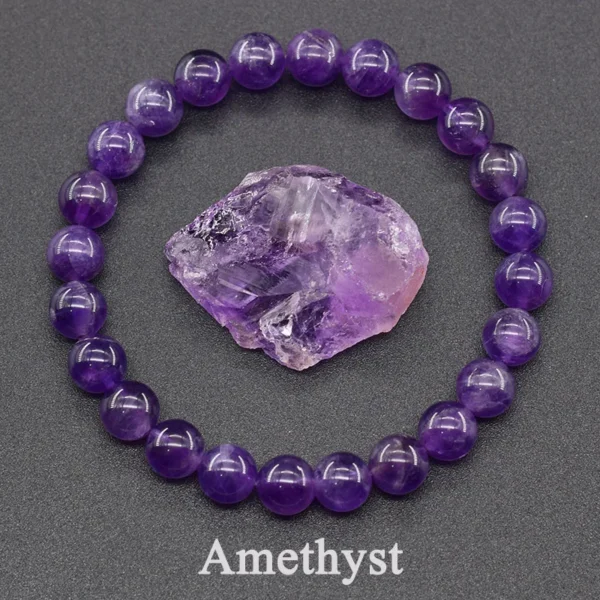 Natural Amethyst Quartz Crystal Bead Bracelet Health Bracelet for Women Weight Loss Fatigue Pressure Fatigue Relief Yoga Jewelry