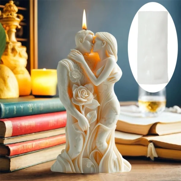 DIY Lovers Embrace Candles Silicone Mold Flowers Roses Couple Concrete Resin Mould Men Women Embrace Gypsum Molds Wedding Decor