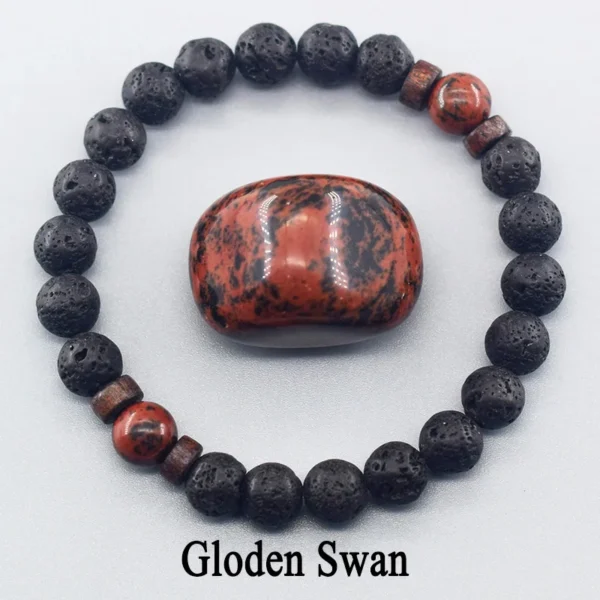 8mm Natural Volcanic Stone Beads Bracelet Black Lava Men Bracelet Aromatherapy Essential Oil Diffuser Bangle Gift for Boyfriend