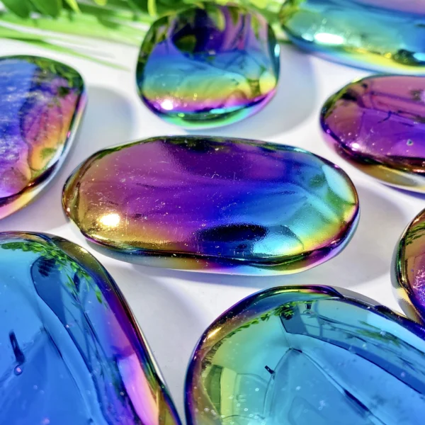 1PC High Quality Aura Obsidian Palm Natural Crystal Palm,Gemstone Jewelry,Glitter, Healing crystal，Birthday gift，Girlfriend gift