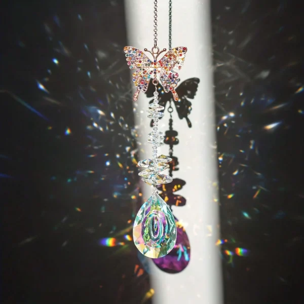 1pc Colored diamond Butterfly Bee hummingbird decoration prisms, Windows, walls, family wedding pendants