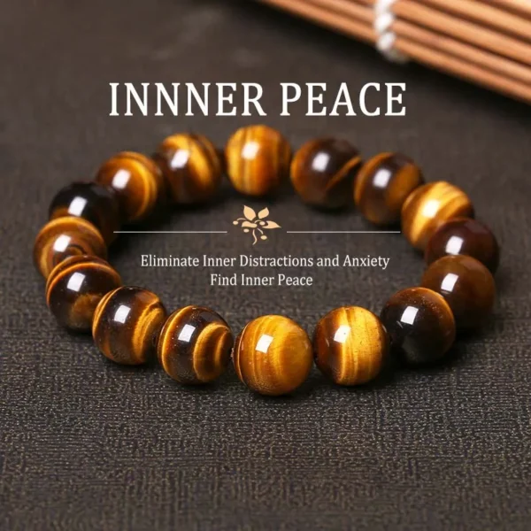Vintage Nature Tiger Eye Stone Bracelet For Men Retro Nature Stone Buddha Stone Elastic Bracelet Gifts For Men
