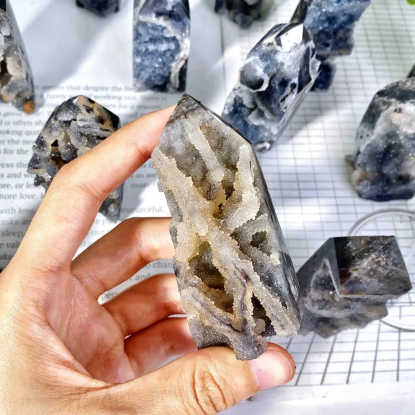 1PC High Quality Random Black Sphalerite Point Natural Crystal Point,Natural Crystal Tower,Home Decoration,Party Decoration