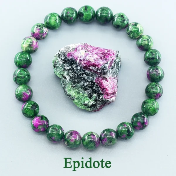 Geniune Natural Epidote Zoisite Stone Bead Bracelet Homme Quartz Lava Tiger Eye Bracelet Made of Natural Stone Jewelry for Women