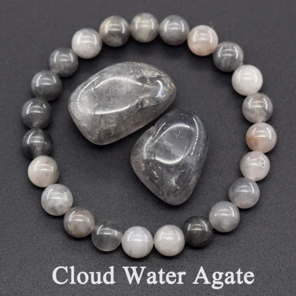 Original Natural Cloud Water Agate Beads Bracelet Men Women Blood Circulation Stimulate Enthusiasm Health Care Father's Day Gift