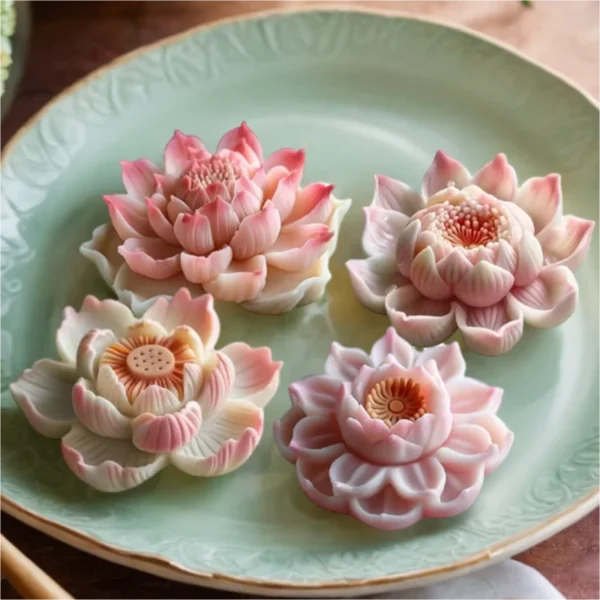 3D Lotus candle silicone mold Lotus seed flower candle mold Peony flower rose candle silicone mould Resin mold cake molds