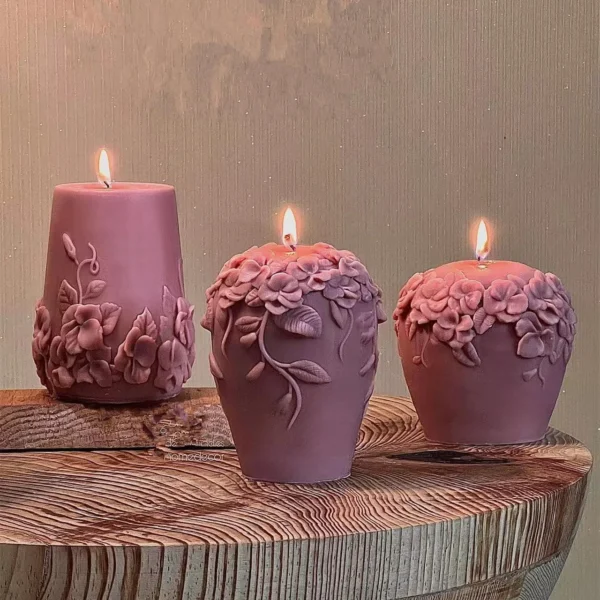 Large Rattan Flower Silicone Candle Mold DIY Peony Soap Resin Plaster Mould Chocolate Cake Making Tool Wedding Home Decor Gifts