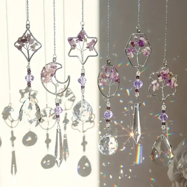 1pc Purple Tree of Life Gravel pendant for weddings, parties and home decor, garden patio pendants, car pendants and sundials