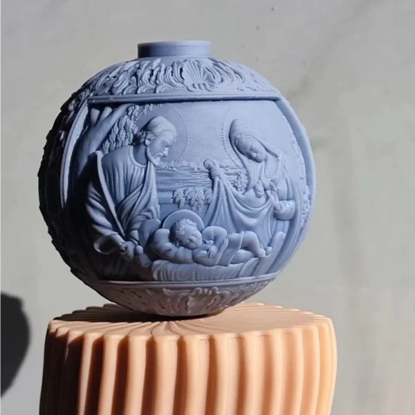 DIY 2D/3D Jesus Family Round Ball Candle Silicone Mold Jesus Maria Family Resin Mold Jesus Statue Round Ball Gypsum Mold