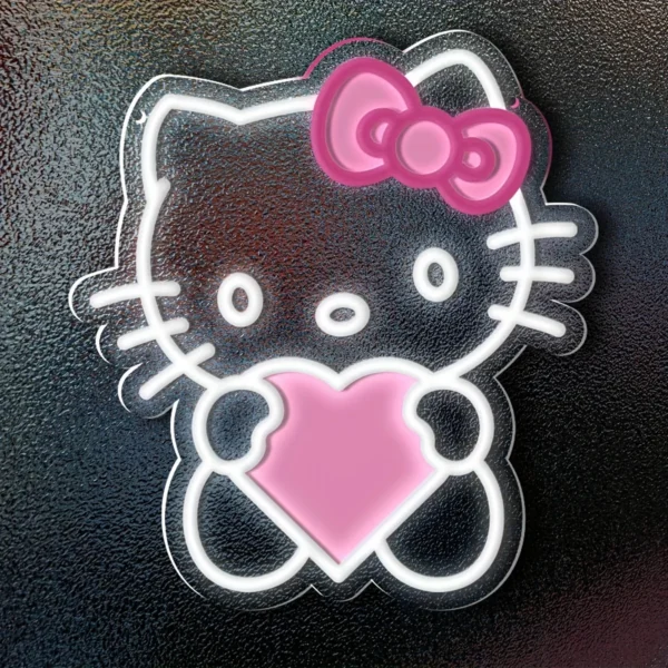 Sanrio Hello Kitty Love Hug Neon Sign Usb Powered Neon Sign Multicolor Wall Decor for Bedroom Playroom Cute Gifts for Kids Girls