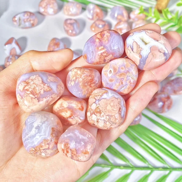 5PCS 10-50mm High Quality Pink Agate Natural Tumbled Crystal Stones,Natural Crystals Quartz Minerals,Gemstones,Glitter