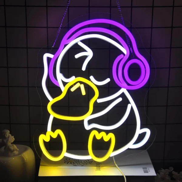 Pokemon Koda duck Neon Sign Led Neon Lights Neon Signs for Wall Decor USB Powered Light Up Sign for Birthday Party Club Gifts