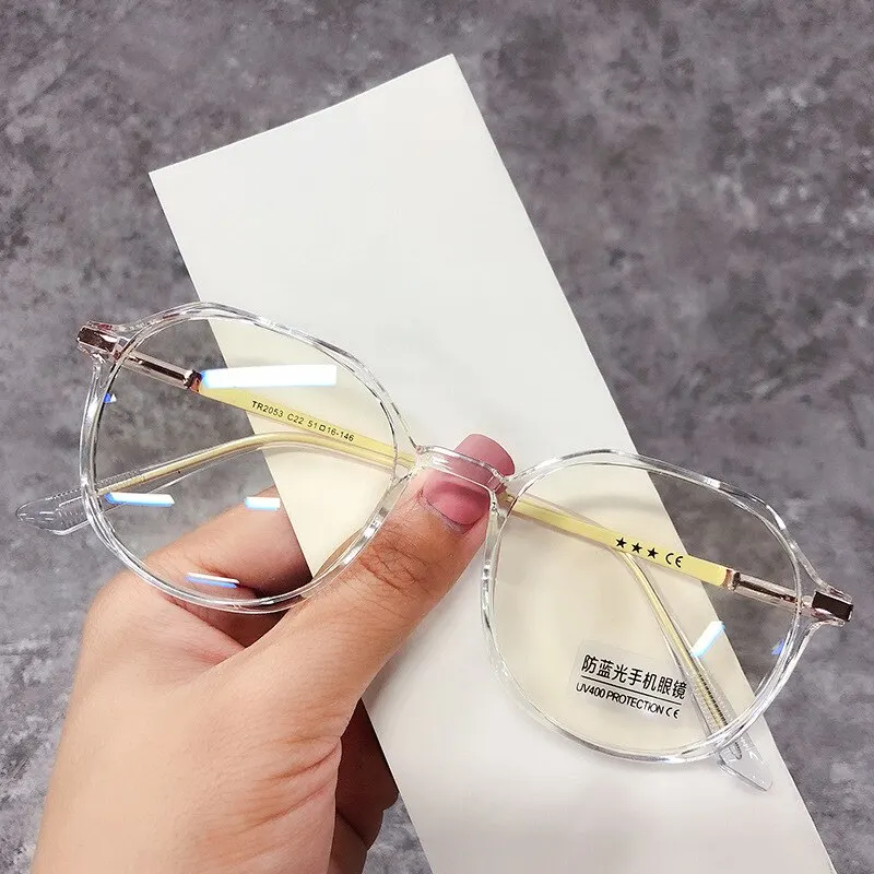kf-S51db68303bad4b9abf430bb79ef4326dL Transparent Computer Glasses Frame Women And Men Anti Blue Light Round Glasses Blackout Glasses Optical Glasses Lenses - Image 1