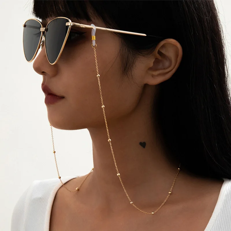 kf-S90f9eca7997541f0b7262491ad2957c1b Pearl Metal Glasses Chain Mask Chain Female Sunglasses Chain Chain Accessories Anti-slip Dual-use - Image 1