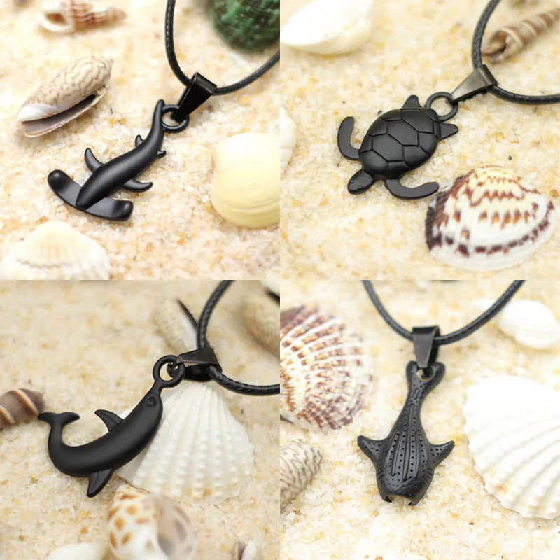 kf-Sbe9adb8e19d3440f9591577491ab8994H Fashion Marine Animal Manta Necklace For Men Turtle Shark Beach Surfing Collar Accessories For Him Pendant Colar Boyfriend Gift - Image 1
