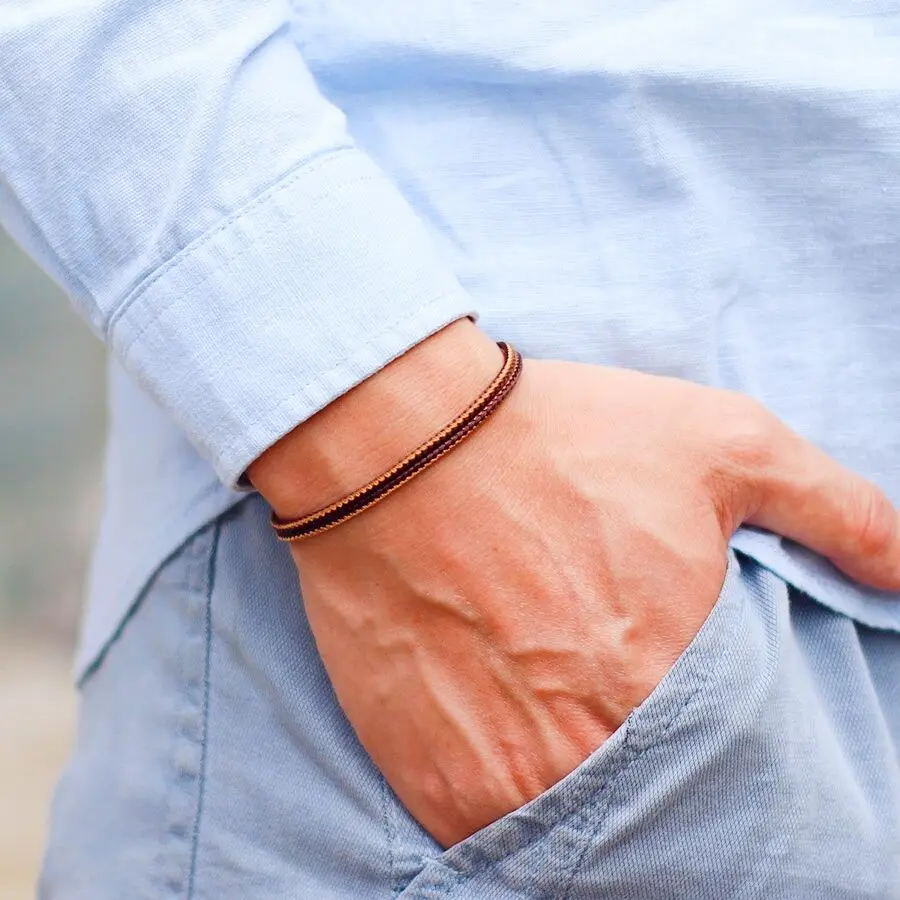 kf-Sd5598aa8f3b44a4b925de2bae9f1dadai Grade A Weaven String Bracelet For Men 3mm Thin Rope Outdoor Sports Casual Braslet Perfect Gift For Him Accesorios Hombre Joias - Image 1