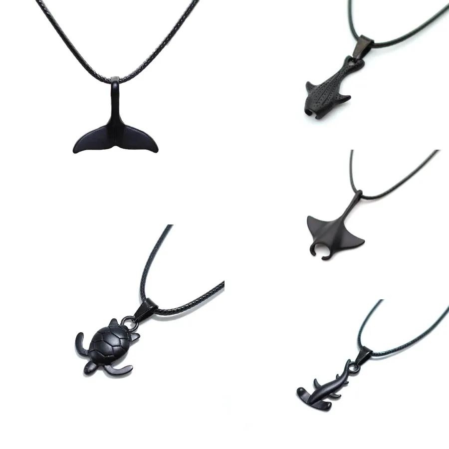 kf-Se1a15772197f4adfb3f732f93d766d480 24 Inches Marine Animal Manta Shark Whale Necklace Men Choker Collar Beach Surfing Neck Accessories Pendant Jewelry Gift For Him - Image 1