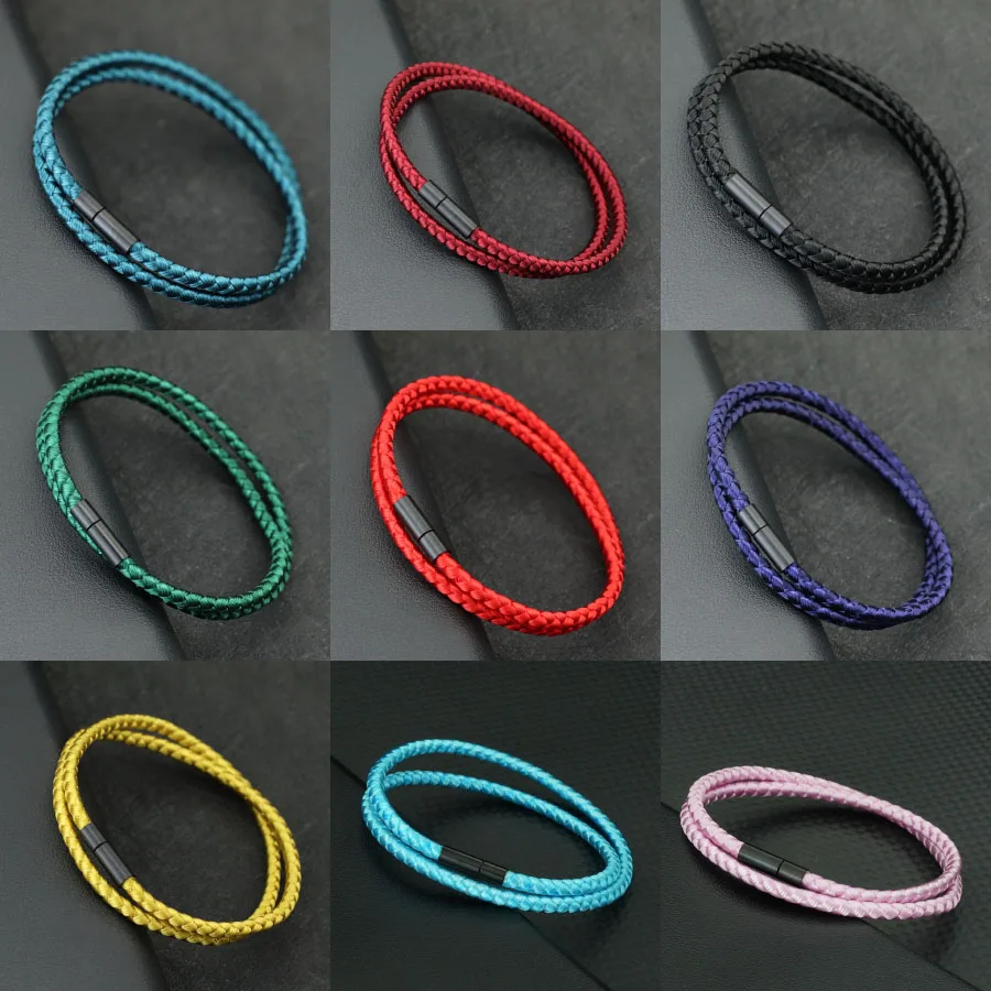 kf-Seb2db63018e0472094858e0c83a19627I 10 Colors Grade A keel Cord Chain Bracelet Men Women Bilayer Lightweight Comfortable For Daily Wear And Special Occasions Joias - Image 1