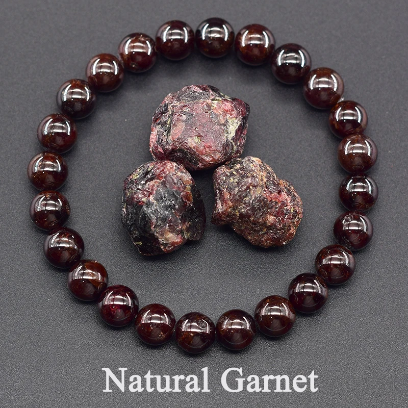 kf-Sfd4a5eec135e47188e35c026a7b95ff6c 5A Natural Garnet Stone Femme Wine Red Bead Bracelet Women Bangle Men Bracelet Lucky Energy Healing Jewelry Valentine's Day Gift - Image 1